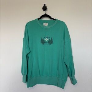 Vintage American Eagle Outfitters Teal Oversized Crewneck Sweatshirt